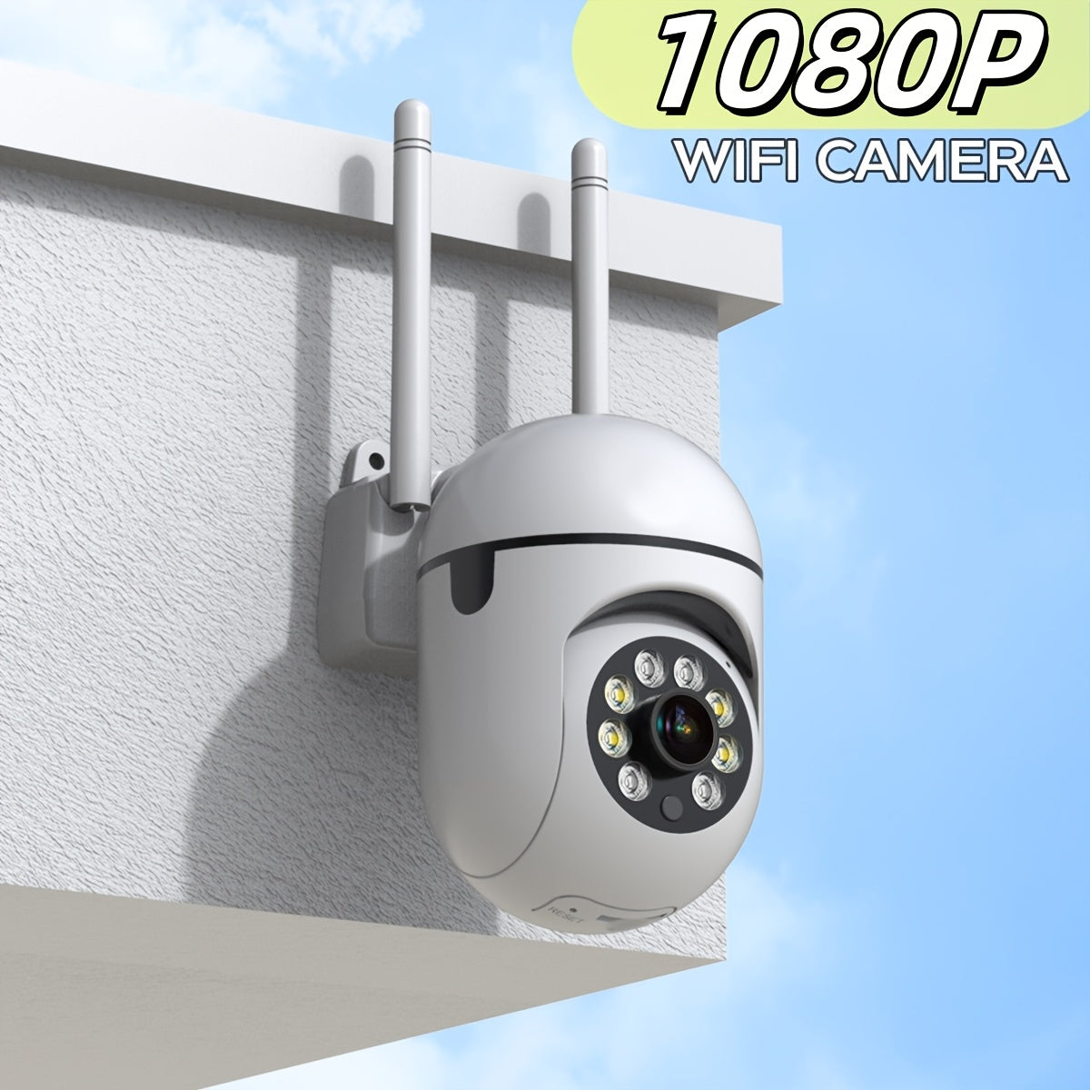 Cámara de seguridad interior Full HD 1080P con visión nocturna, WiFi inalámbrico, panorámica y tilt de 355°, audio bidireccional, detección de movimiento