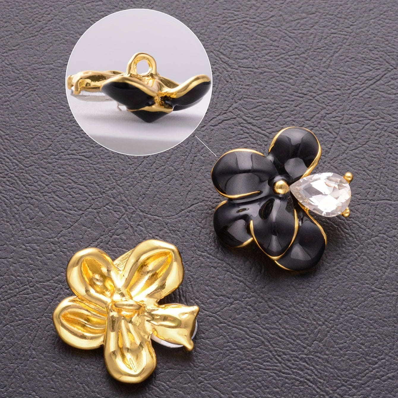 Set of Four Elegant Alloy Flower Brooch Pins for Shirts Sweaters Coats and Accessories