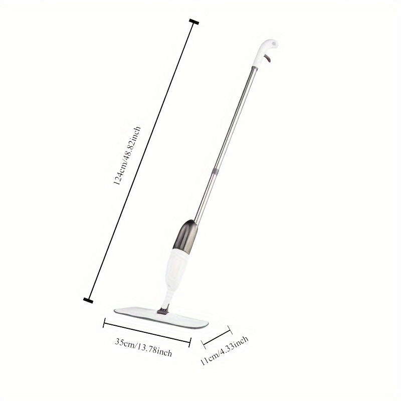 Mopa de rociado de microfibra de 124.46cm con raspador para suelos de madera dura y baldosas