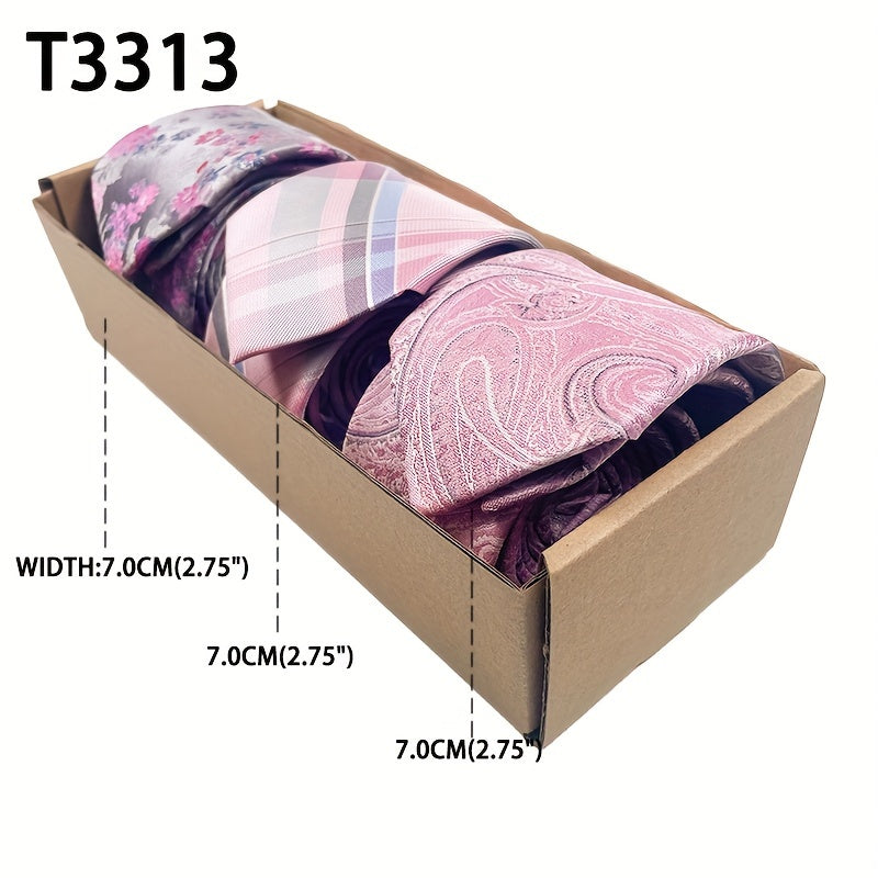 Men's Floral Pattern Tie Set for Weddings Groomsmen and Gifts