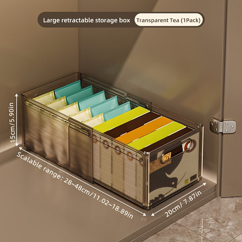 Caja de almacenamiento de ropa expandible con recipiente de plástico retráctil para cocina, dormitorio, baño y oficina