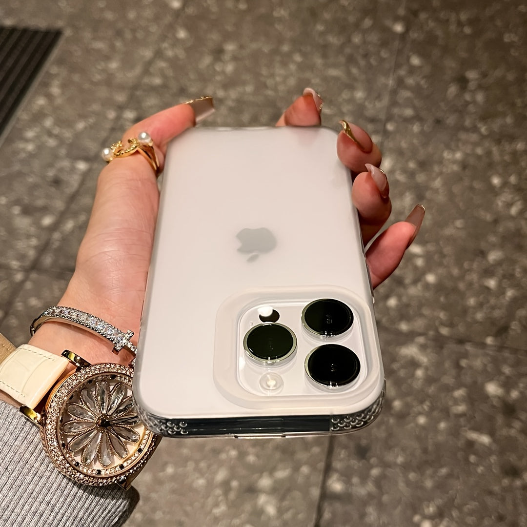 Matte Clear TPU Phone Case for iPhone 11-16 Pro Max with Camera and Shock Protection