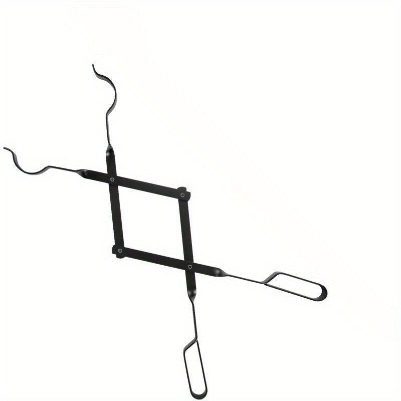 Foldable Fireplace Fire Tongs with Iron Handle for Campfire and Home Use