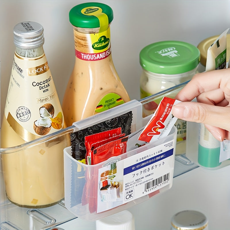 2pcs Clear Plastic Wall Mount Refrigerator Organizer Kitchen Storage