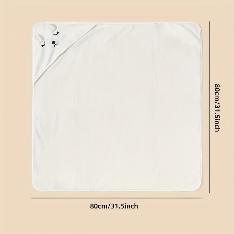 Набор из 4-х детских полотенец для купания Bindi Monkey - мягкий коралловый флис с милым мультяшным дизайном, отличная впитываемость для мальчиков и девочек, идеальный подарок на праздничный сезон - Цвета: серый, белый, розовый, синий