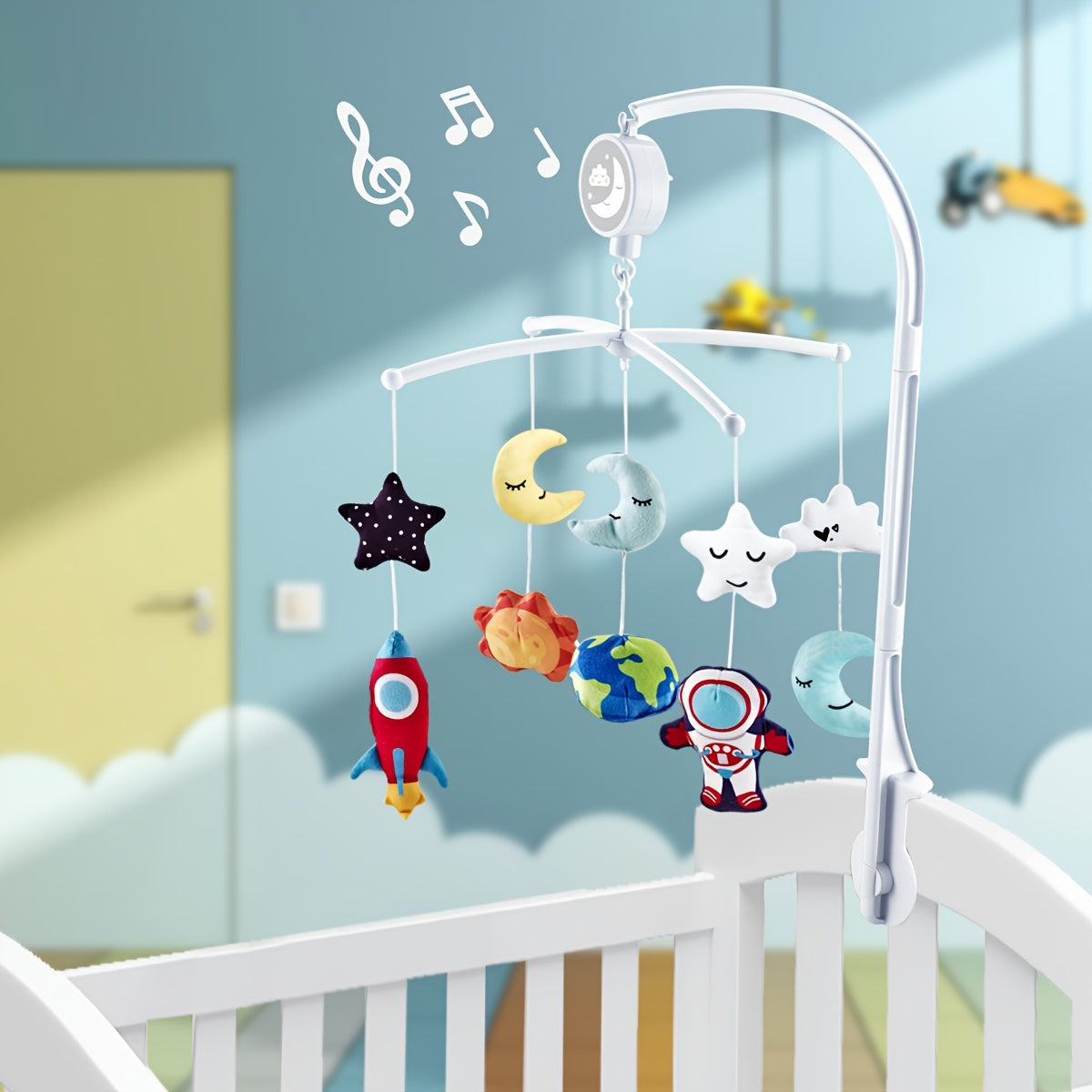 Baby Toy Musical Cartoon Bell Interactive Crib Toy for Kids Vibrant Colors