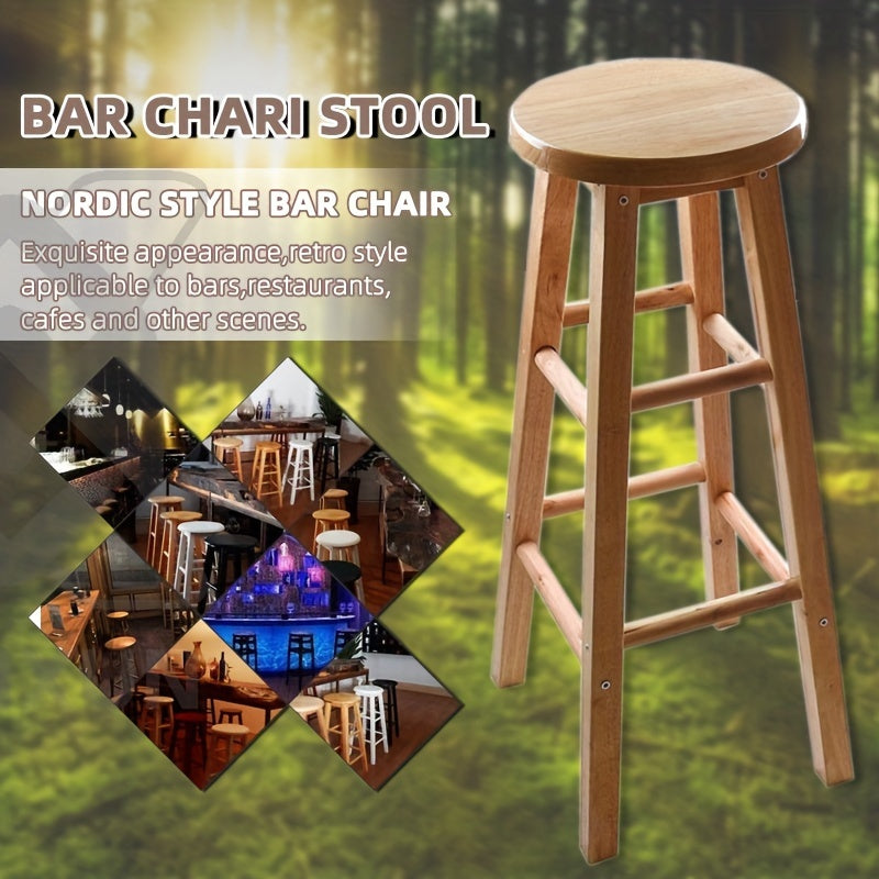 Nordic Style Bar Stool 30cm Height Retro Design for Bars and Cafes