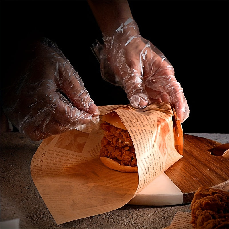 100-Pack Vintage Newspaper Design Paper Doilies Square Baking Liners Food Serving