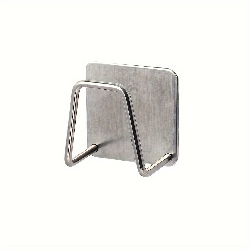 Organizador de fregadero de acero inoxidable para pared para cocina y baño con ganchos