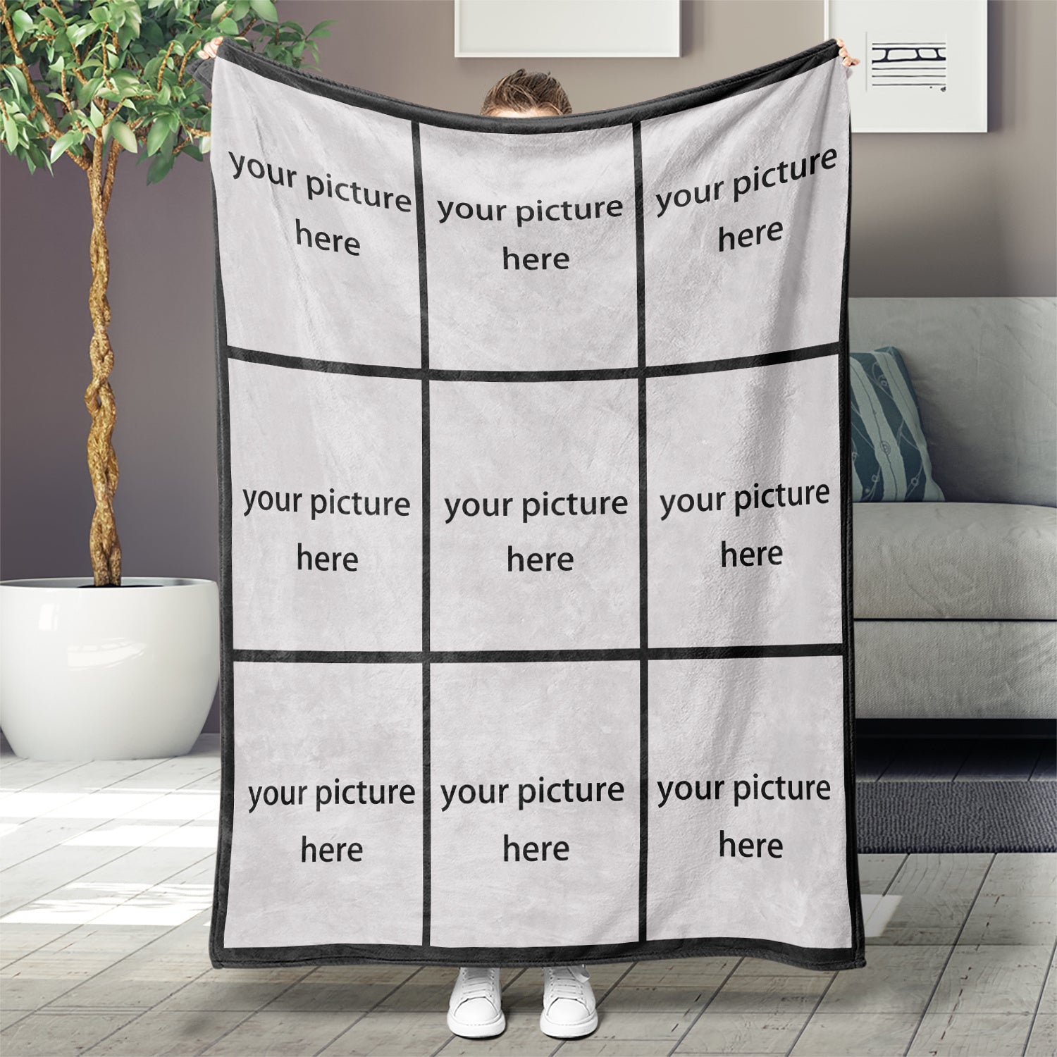 Customizable Photo Flannel Fleece Blanket Personalized Digital Print Throw Cozy Tear-Resistant All-Season