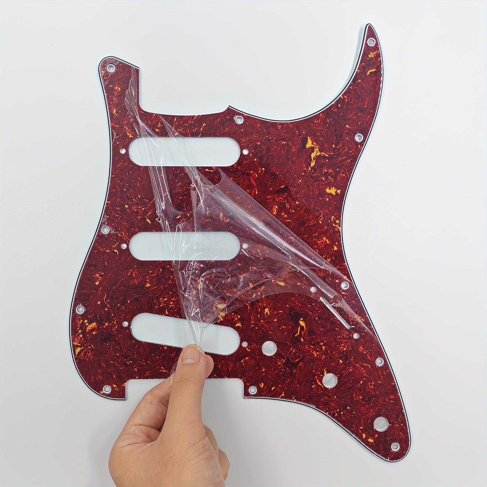 Electric Guitar Single Pickup Guard with Aluminum Shield and Screws for Standard ST Style SSS Guitars in Multiple Colors