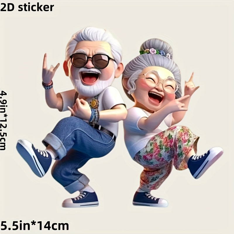 Senior Couple PVC Sticker Waterproof Vinyl Decal for Car Laptop Wall