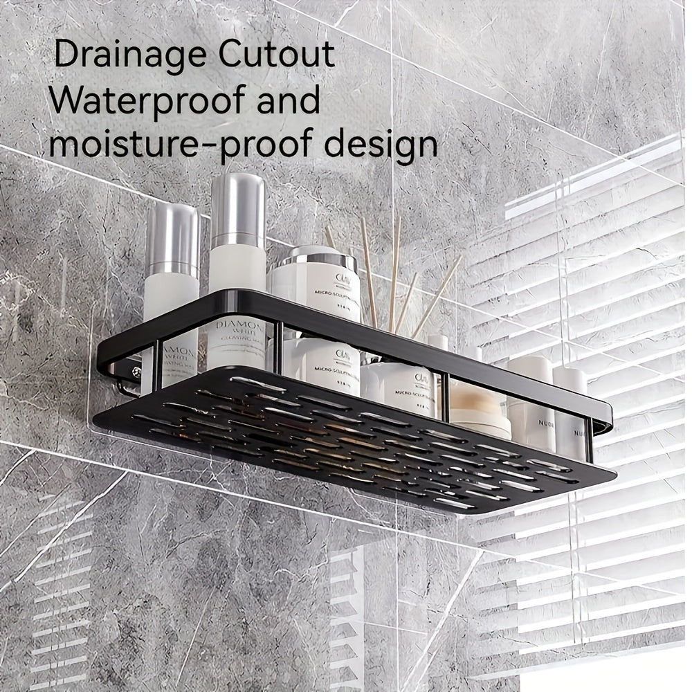 High Capacity Aluminum Wall Rack for Bathroom and Kitchen Space-Saving No Drill Easy Install