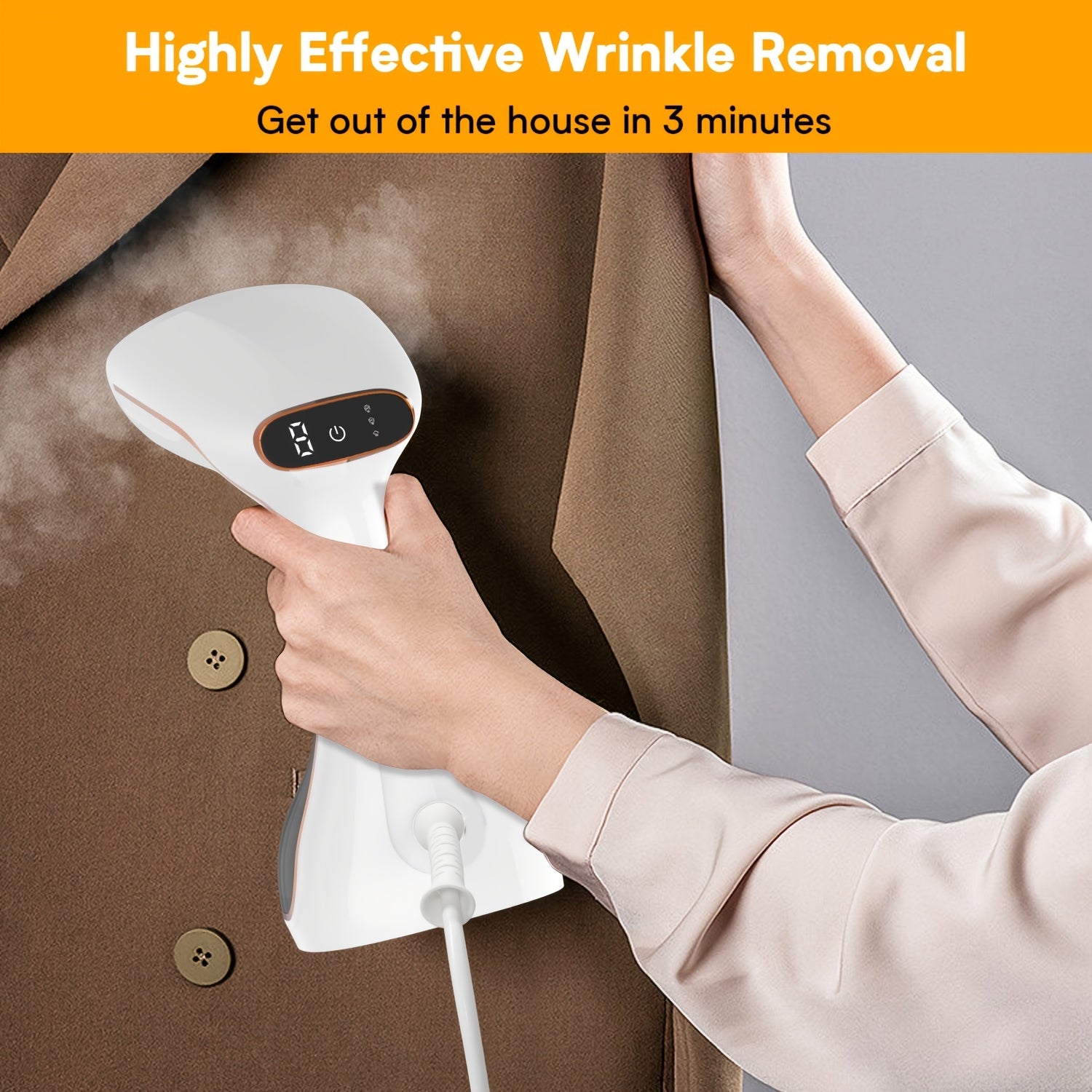 Handheld Garment Steamer 1780W Fast Heating 3 Steam Levels Wrinkle Remover