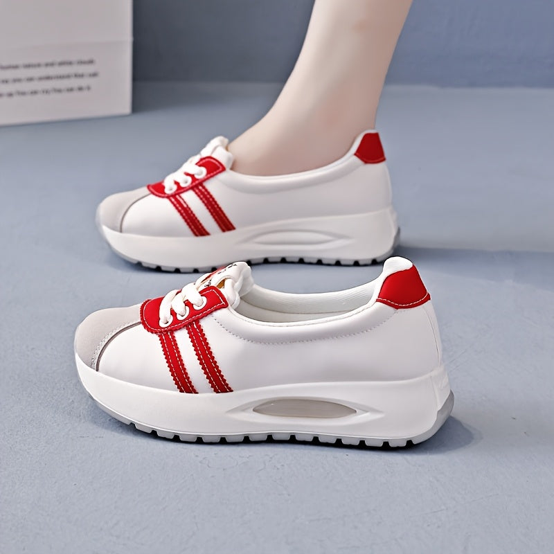 Women's Casual Low Top Sneakers Fabric Inner All-Season White