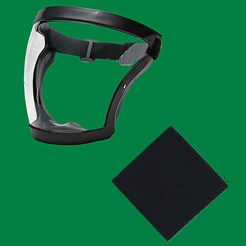 Durable Plastic Safety Face Shield with Transparent Visor Adjustable Fit for Work Kitchen Outdoor