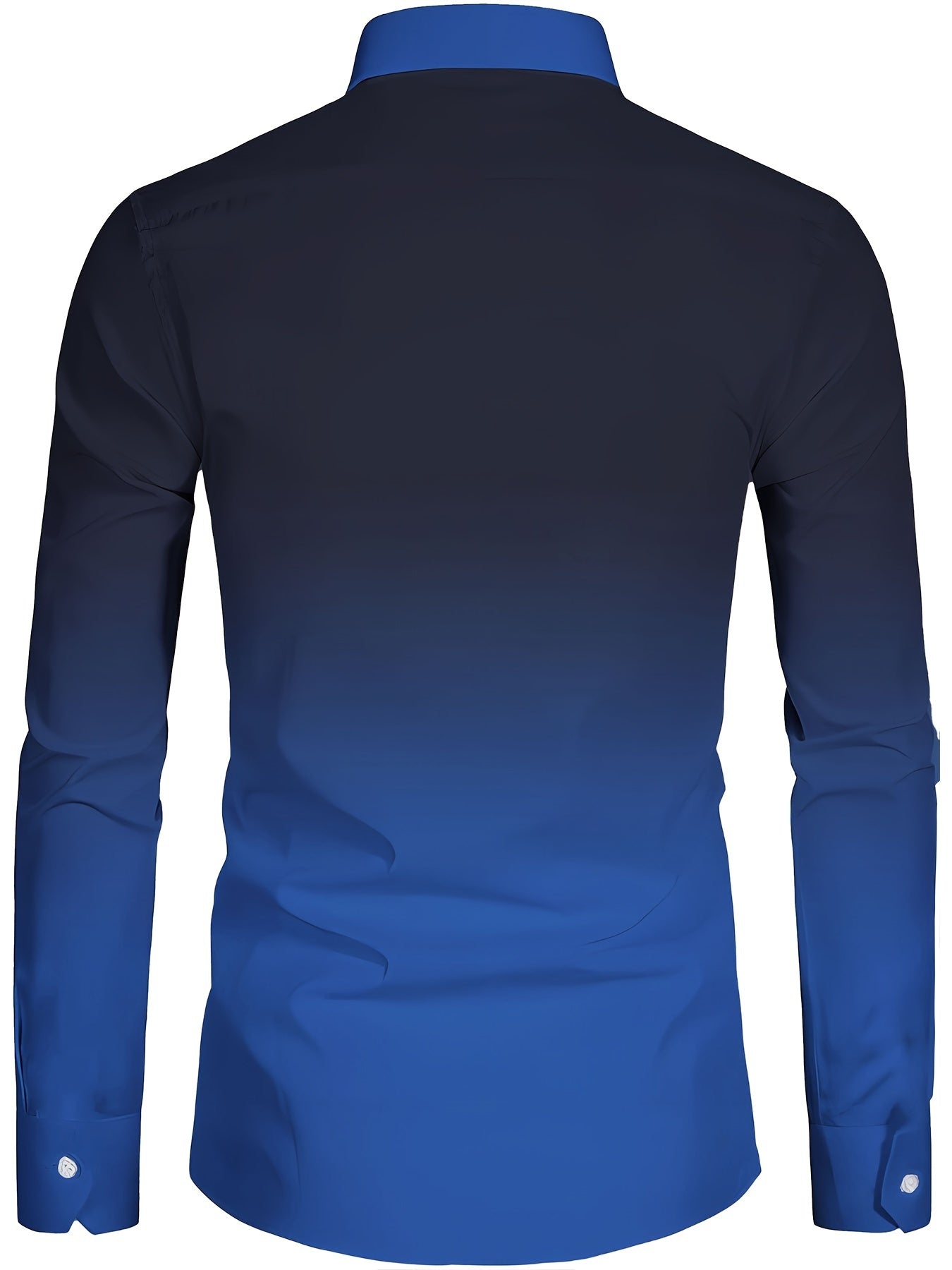 Men's Plus-Size Ombre Casual Shirt with 3D Alphabet Print and Lapel Collar