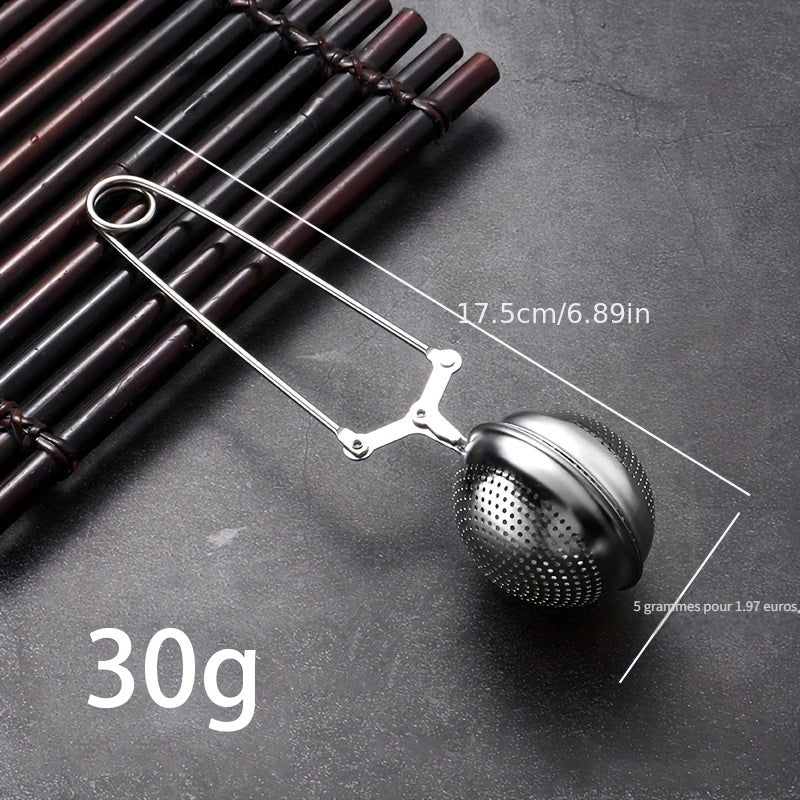 Juego de infusores de té de acero inoxidable con mango extensible para té de hoja suelta y especias