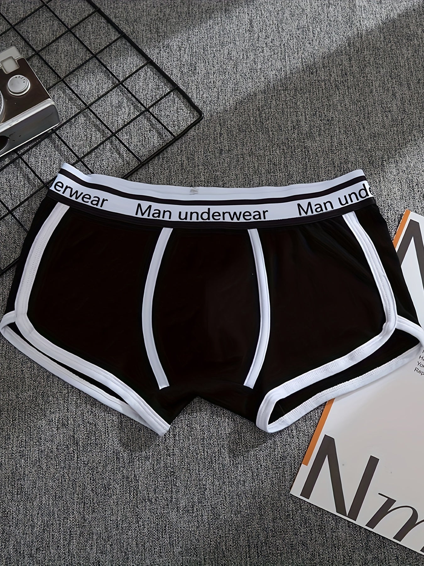 Men's Cotton Boxer Briefs 3-Pack Breathable Knit Shorties with Contrast Binding