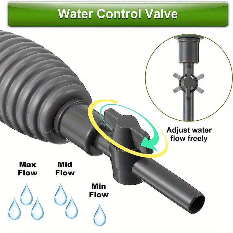 Aquarium Cleaner Pump with Outlet Valve for Fish Tanks 150cm 170cm Gray White