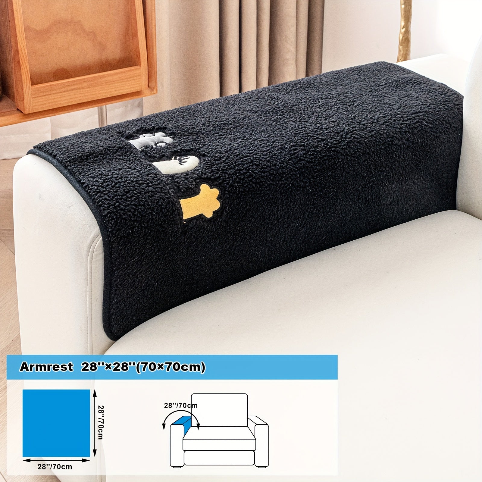 Софа с чехлом из шерпы, дружелюбным к домашним животным и нескользящим защитным покрытием для домашнего декора.