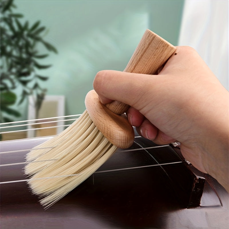 Universal Wooden Violin Cleaning Brush for Dust Removal and Maintenance