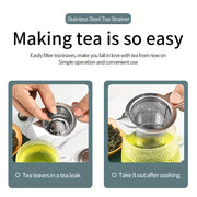 Stainless Steel Tea Infuser with Dual Handles for Coffee and Tea Brewing