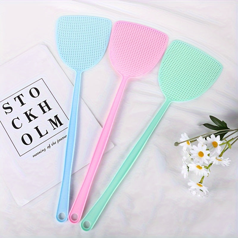 3 Pack Plastic Fly Swatters Long Handle Mosquito Pest Control Household Essentials