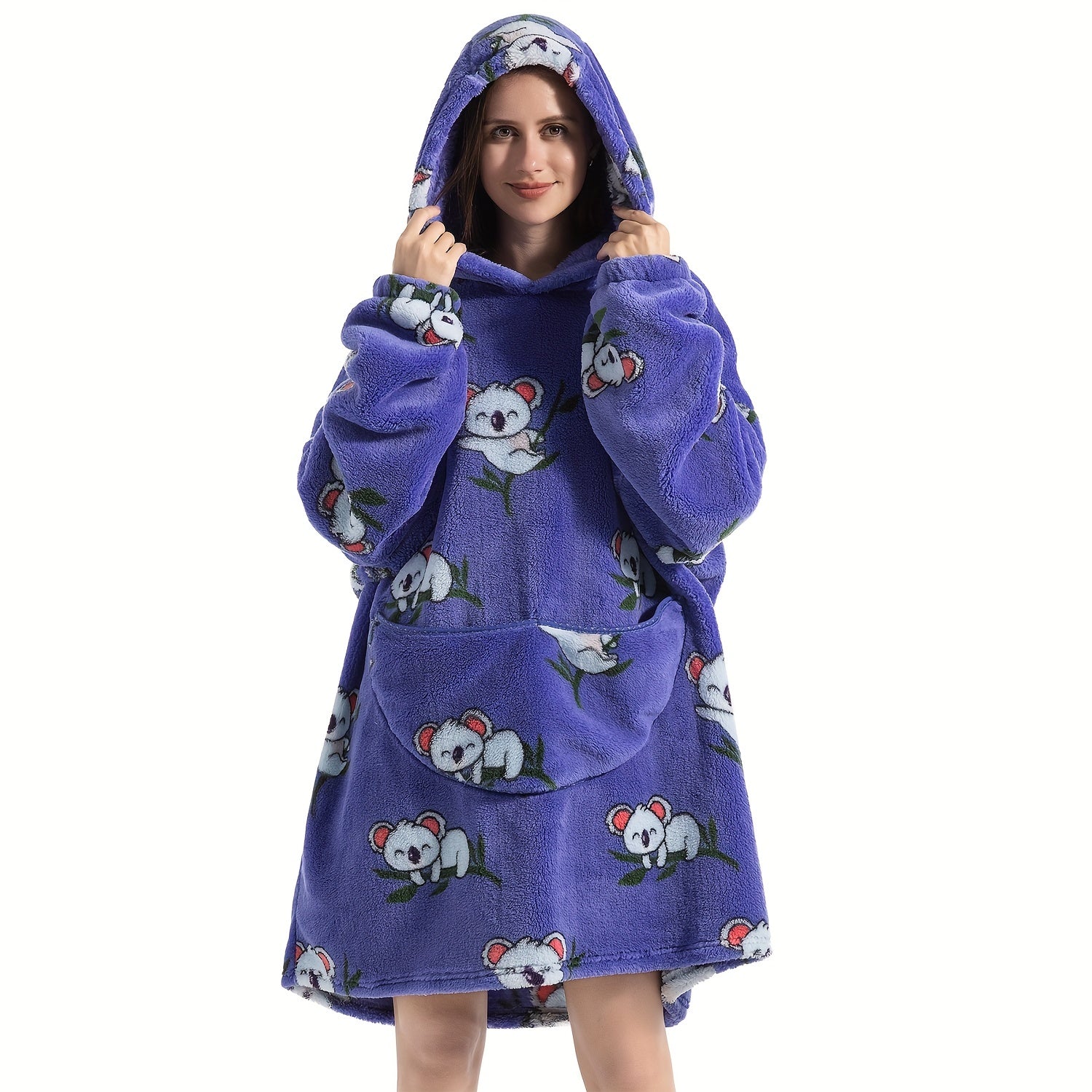 Oversized Sherpa Fleece Blanket Hoodie for Women Men Adults Ultra Soft Warm Wearable Sweatshirt Blanket