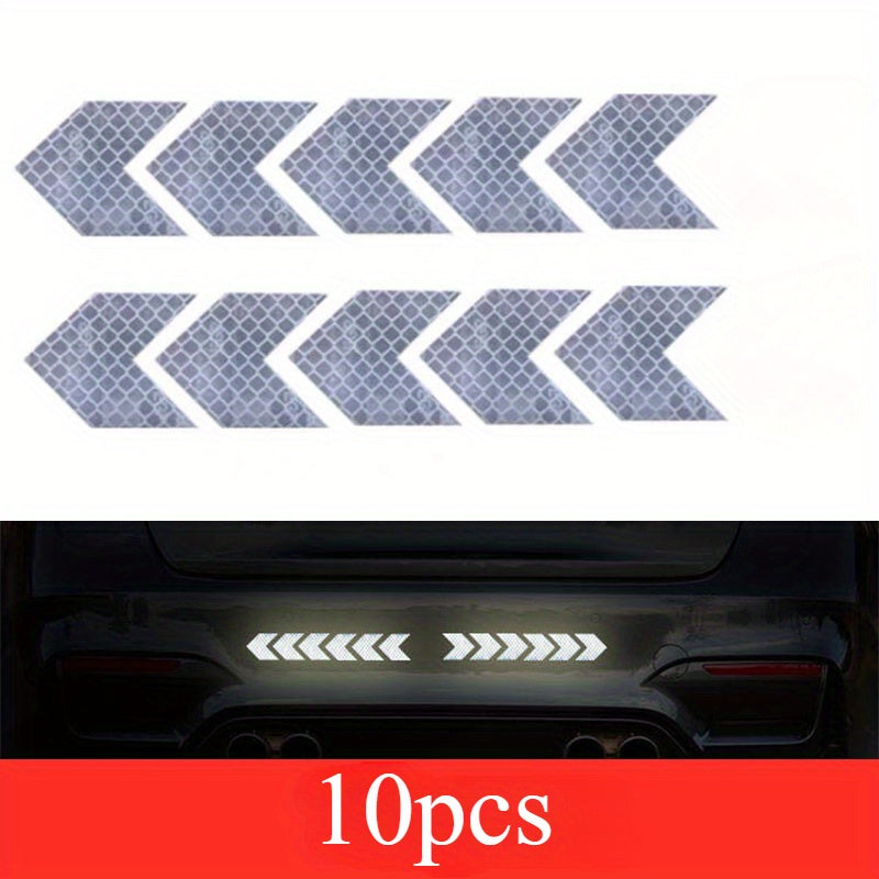 10 шт. светоотражающих стрелок-наклеек PET, высоковидимых защитных наклеек для транспортных средств