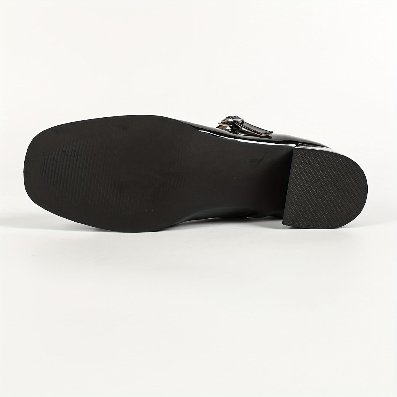 Women Black Mary Jane Heels With Bow Synthetic Block Heel All-Season