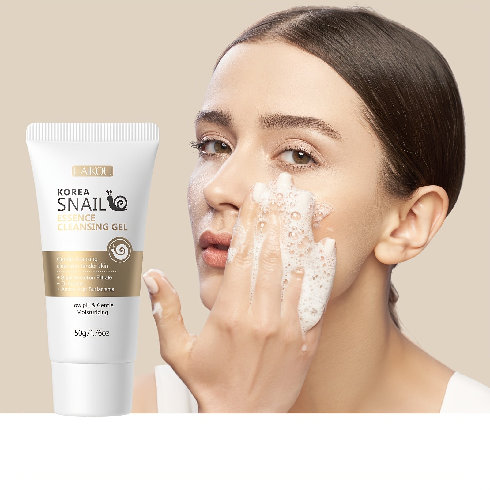 50g LAIKOU Qo'zichoq Essensiyasi Arbutin bilan barcha teri turlari uchun tozalovchi yuz tozalagichi. Yumshoq namlantiruvchi tozalash, formaldegiddan xoli.