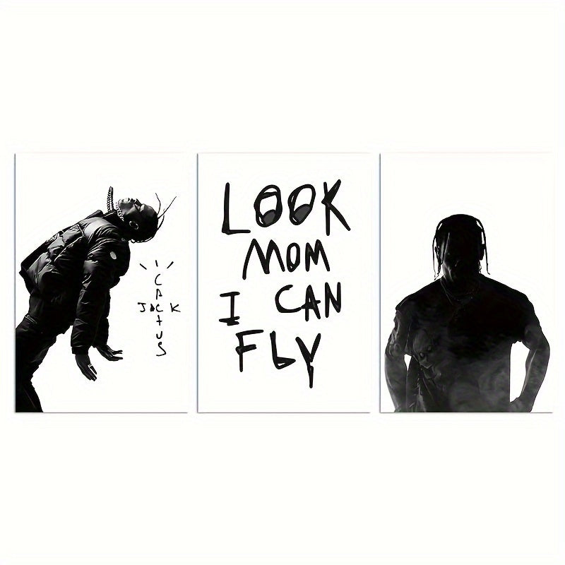 Set of 3 Unframed Canvas Music Posters Wall Art Decor for Living Room Bedroom