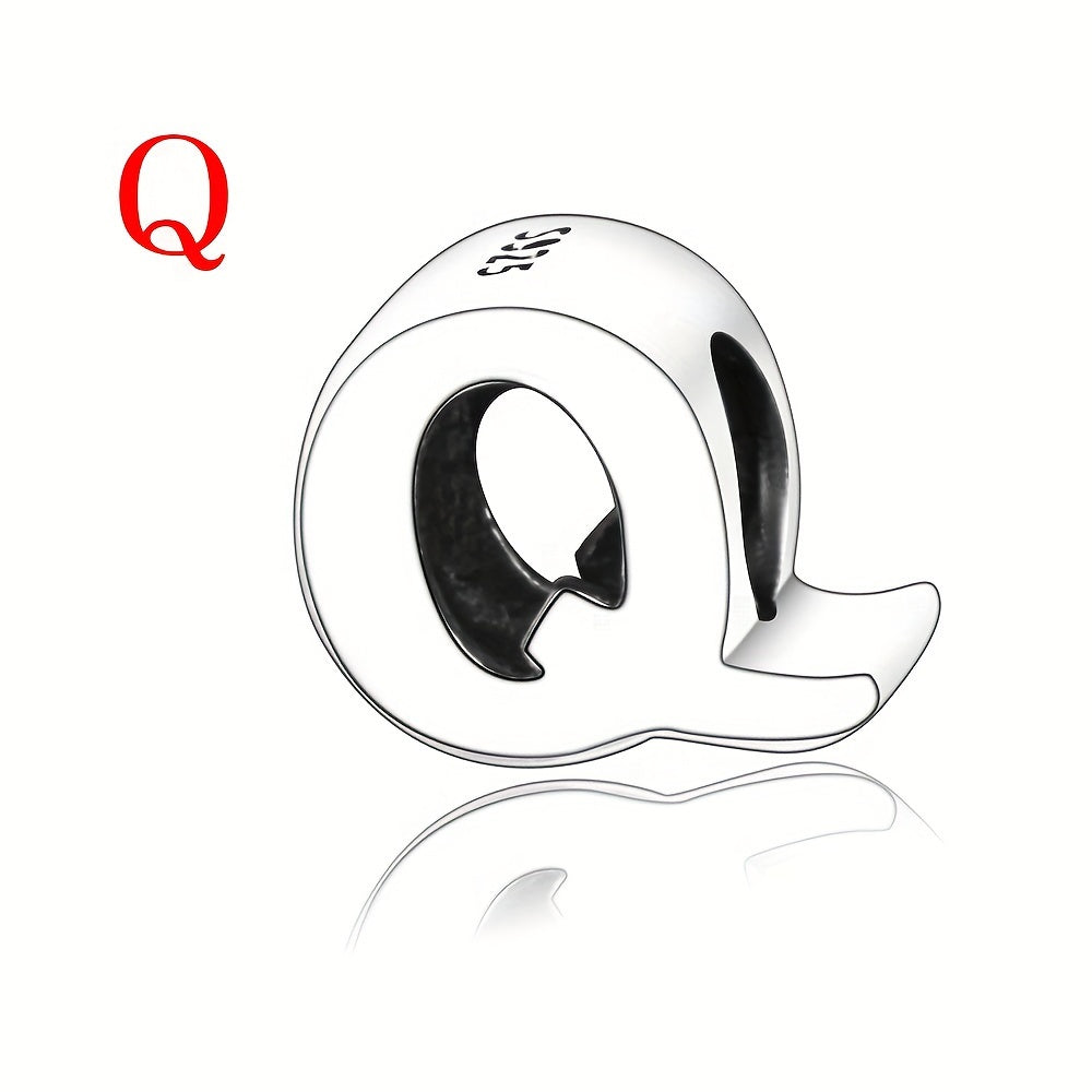925 Sterling Silver Alphabet Letter Charms Beads for DIY Jewelry Making
