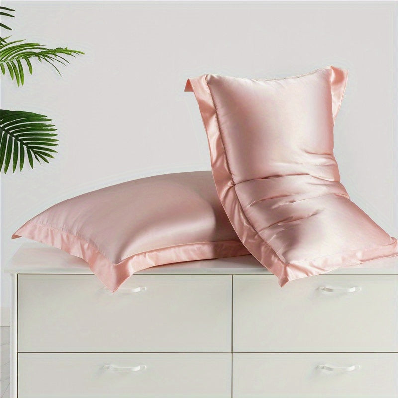 Luxurious Satin Pillowcase with Envelope Closure, Breathable Polyester, Solid Color