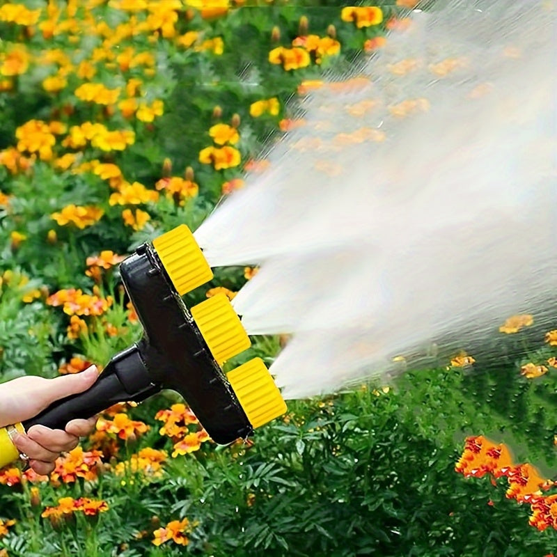 Многофункциональный насадка для шланга с регулируемыми режимами распыления, прочная черная для газона и сада