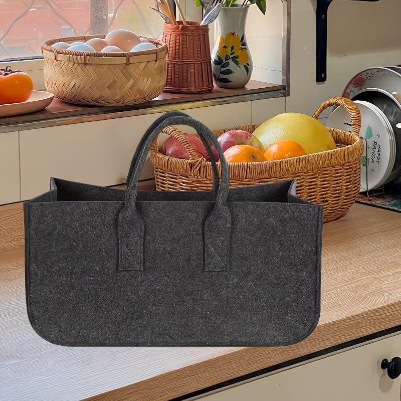 Durable Non-Woven Firewood Tote Bag Square Shape for Shopping Storage