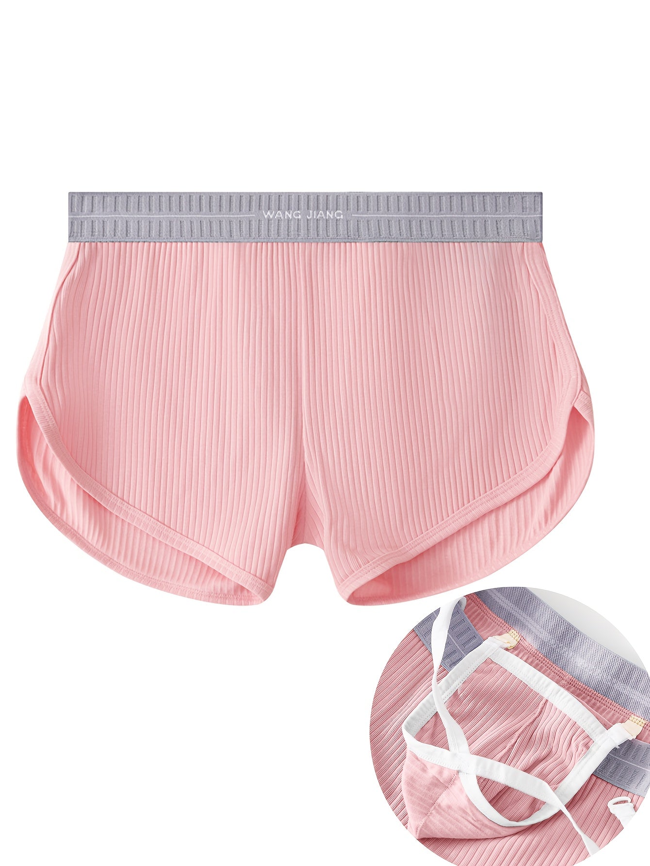 Men's Breathable Cotton Boxer Shorts with Removable Pouch for Home Sleep Solid Color Medium Stretch