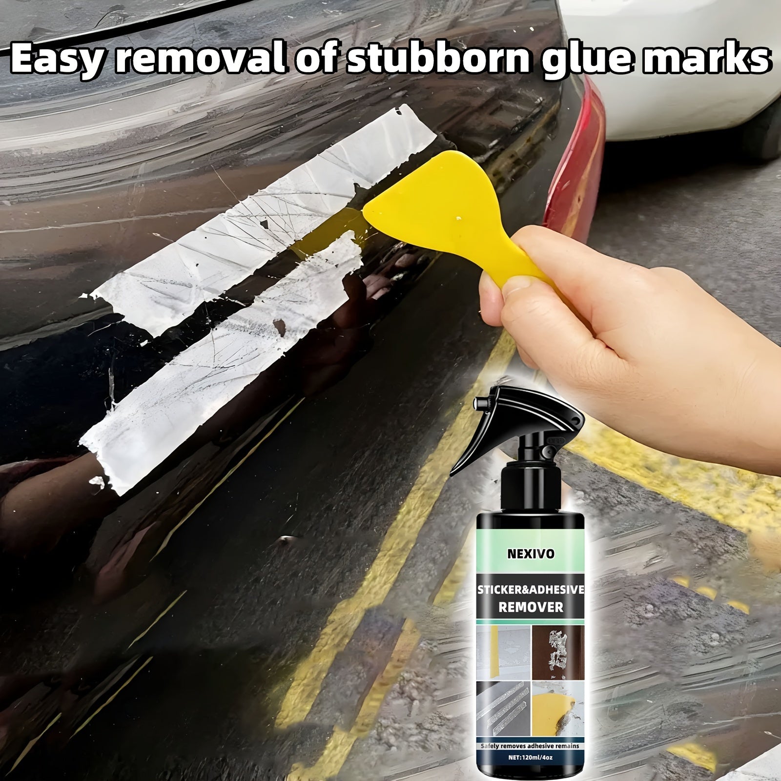 Spray removedor de adhesivos para ventanas y superficies de coche Amarillo 8oz