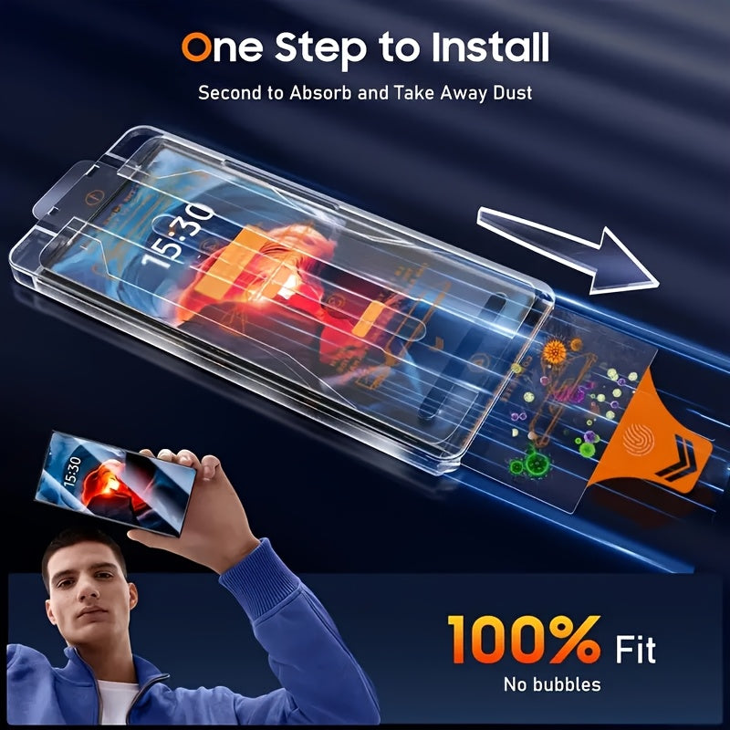 2pcs 4K Ultra HD Tempered Glass Screen Protectors for Samsung Galaxy Models Glossy Finish Scratch-Resistant