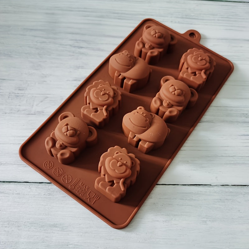 Animal Silicone Mold for Chocolates Soaps and Cakes Hippo Lion Bear Shapes