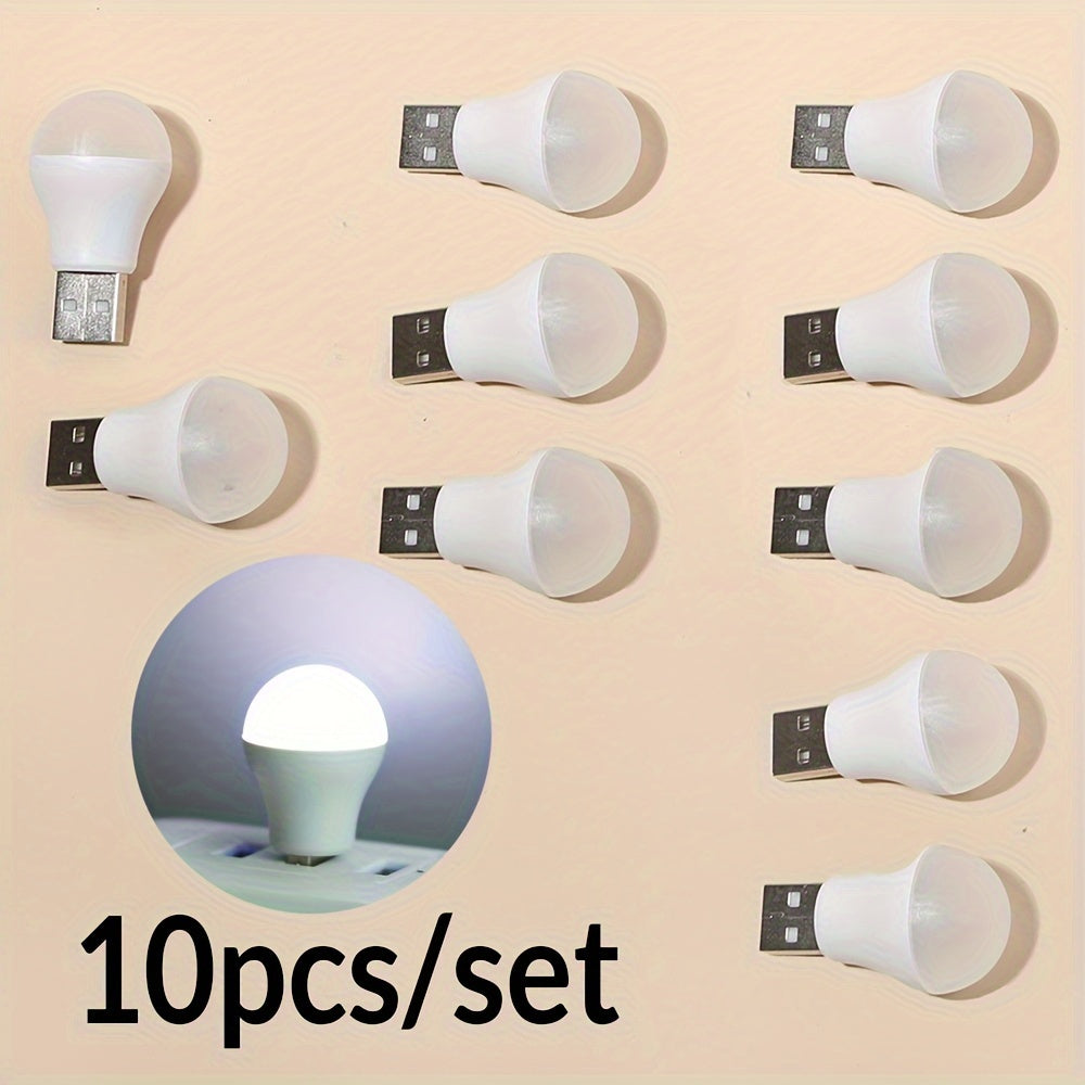 Mini USB Night Light Set of 2 3 5 or 10 White Warm Light Portable Reading Lamp