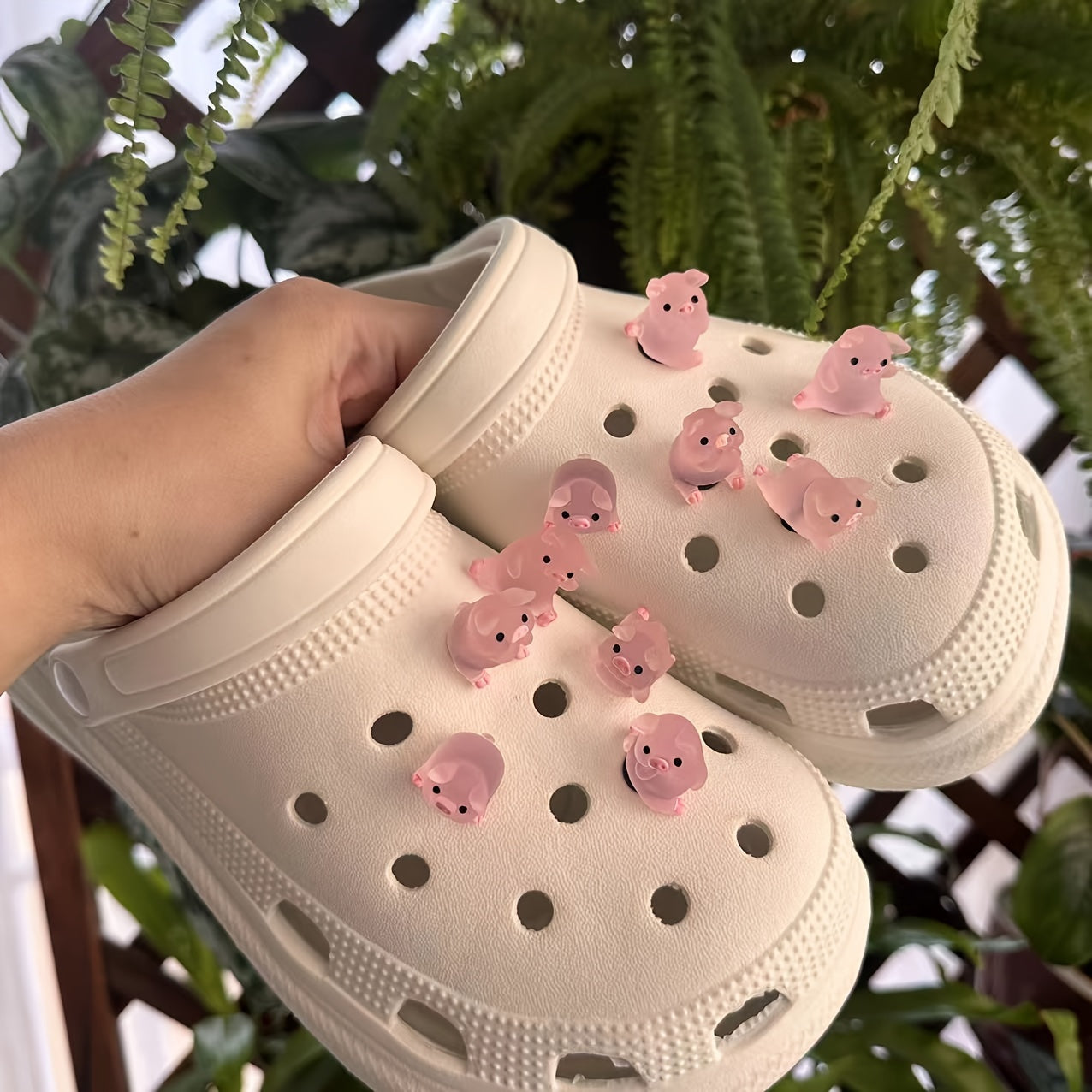 5PCS Cute Piggy Shoe Charms Set Plastic Accessories for Clogs and Sandals