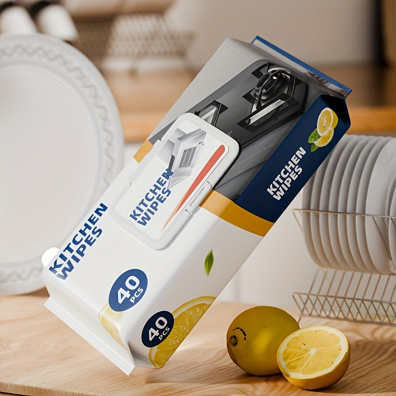 40 Household Kitchen Cleaning Wipes Multipurpose Towels for Oil Dirt Walls Floors