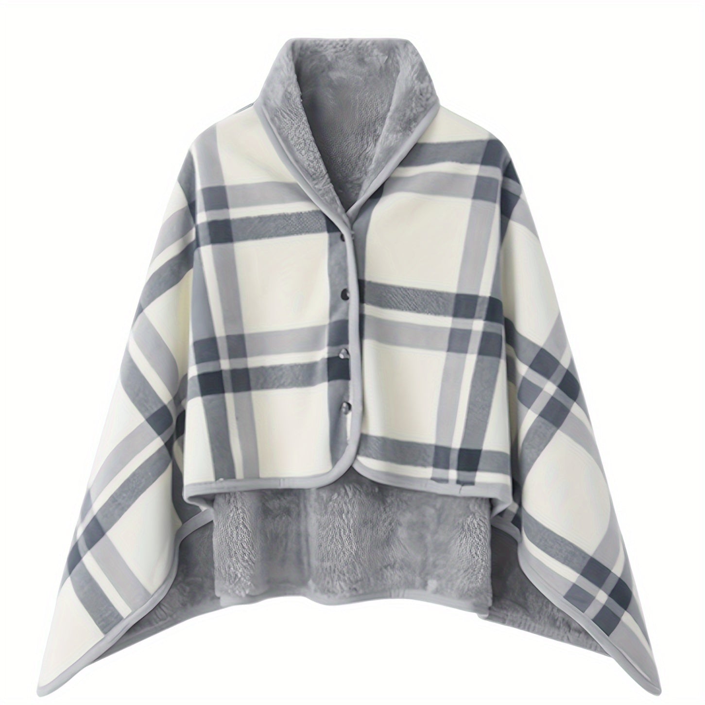 Plaid Polar Fleece Shawl Blanket for Autumn Winter Lounge and Office Use