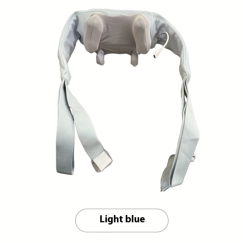 Wireless Neck and Shoulder Massager with 6-Claw Massage Head Heating Function Soft Breathable Fabric and Back Strap