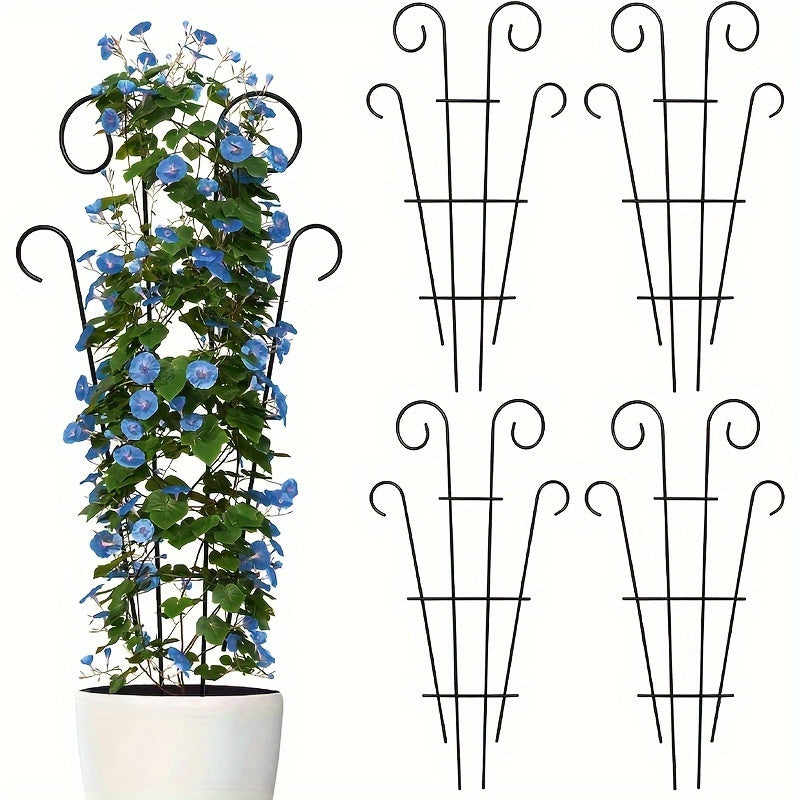Plastic Plant Support Stakes for Indoor and Outdoor Grape Vines Roses Vegetables Green 2 Pack