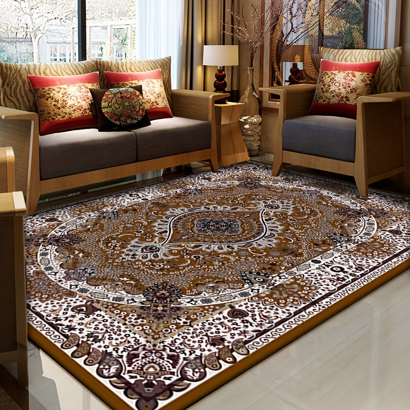 Retro Persian Carpet Bohemian Area Rug Ethnic Style Water Absorbent Non-Shedding Living Room Decor