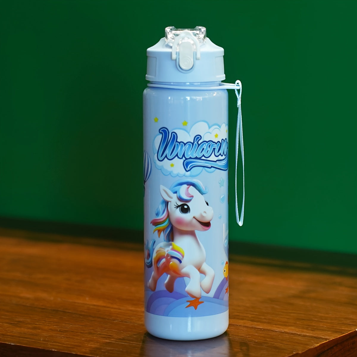 Cartoon 25oz Leak-Proof Shaker Bottle with Straw for Outdoor Activities