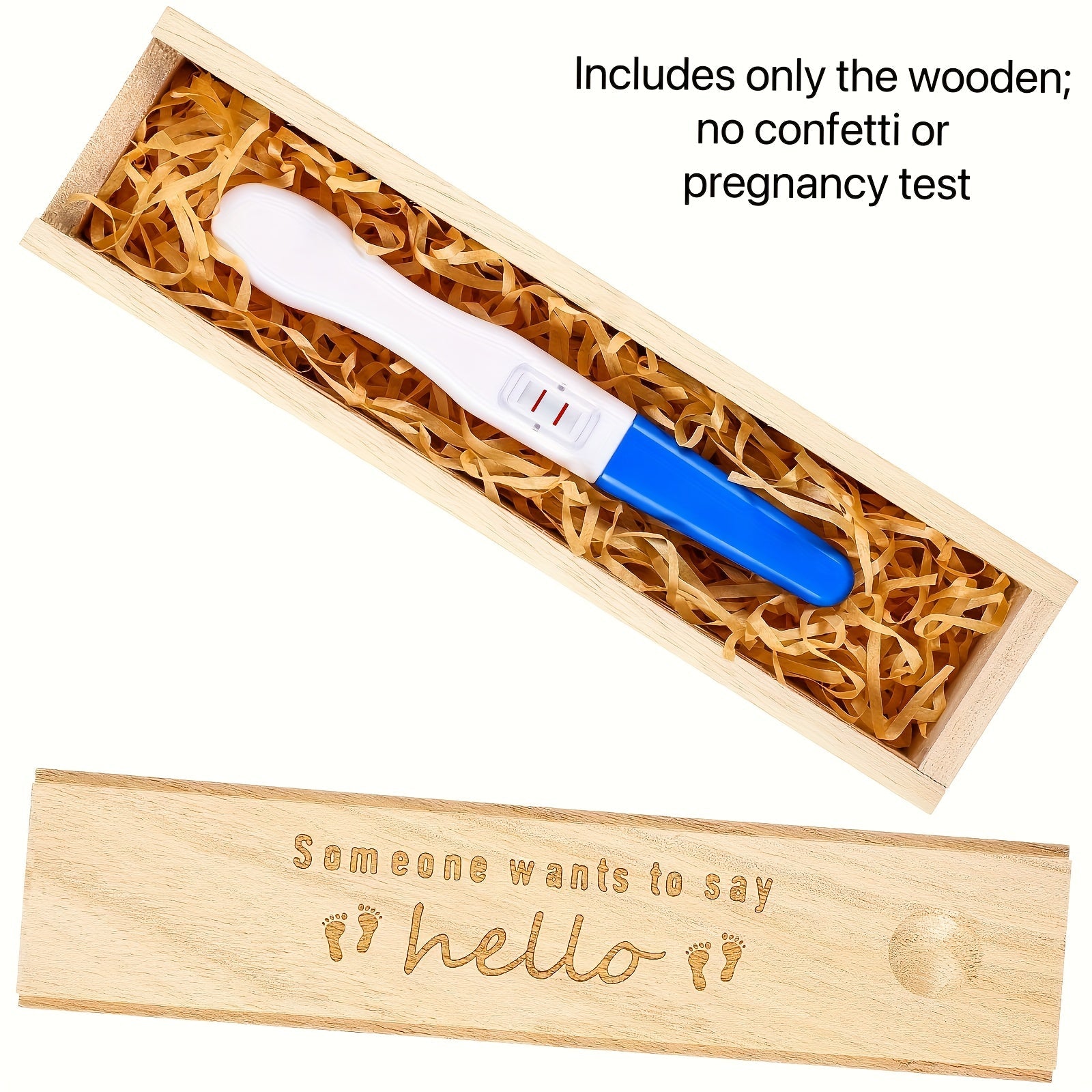 Деревянная шкатулка для теста на беременность для сохранения дорогих воспоминаний - Идеальный подарок-сюрприз для бабушек и дедушек, отца и супруга